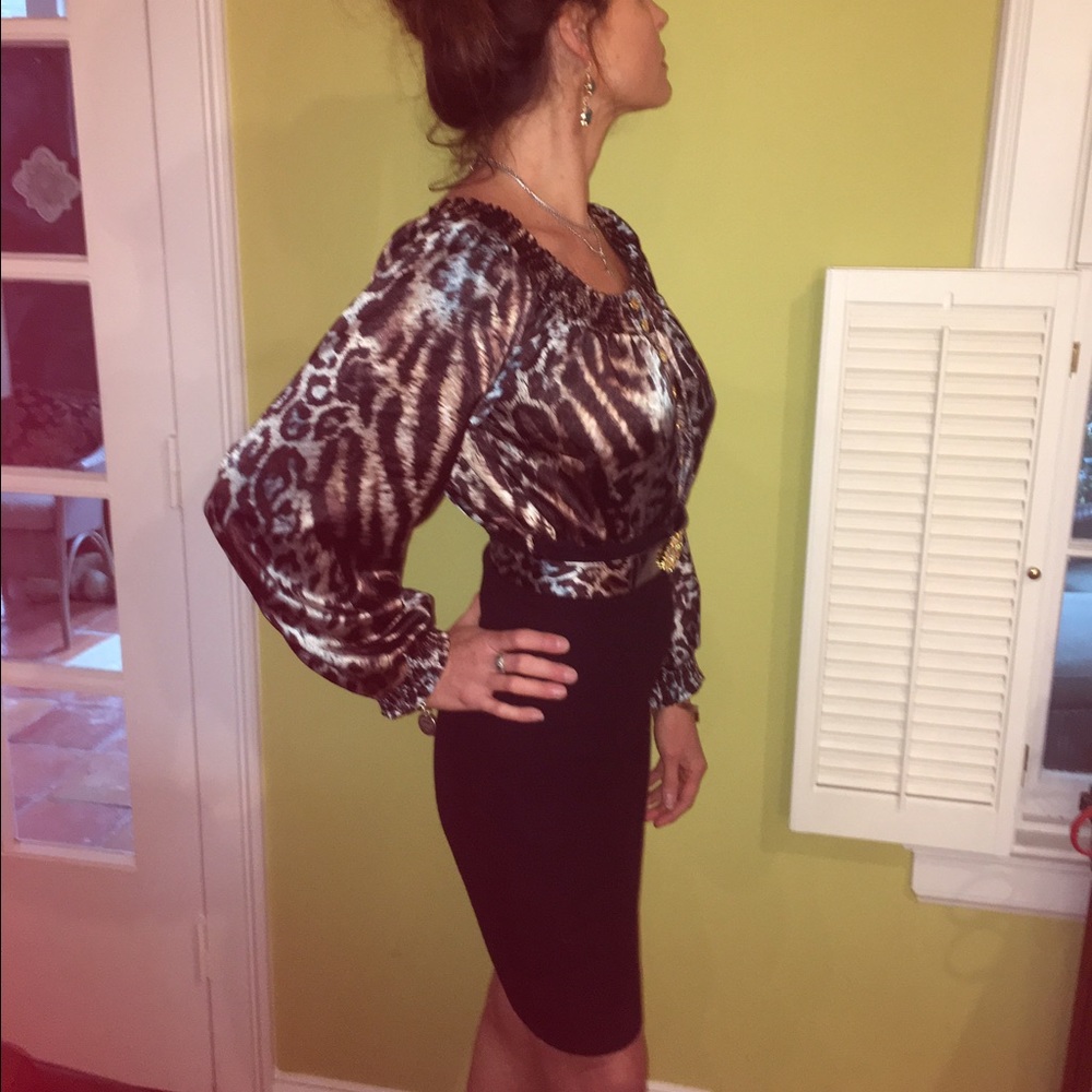 NWTRoberto Cavalli Long Puffy Sleeve Leopard Mini